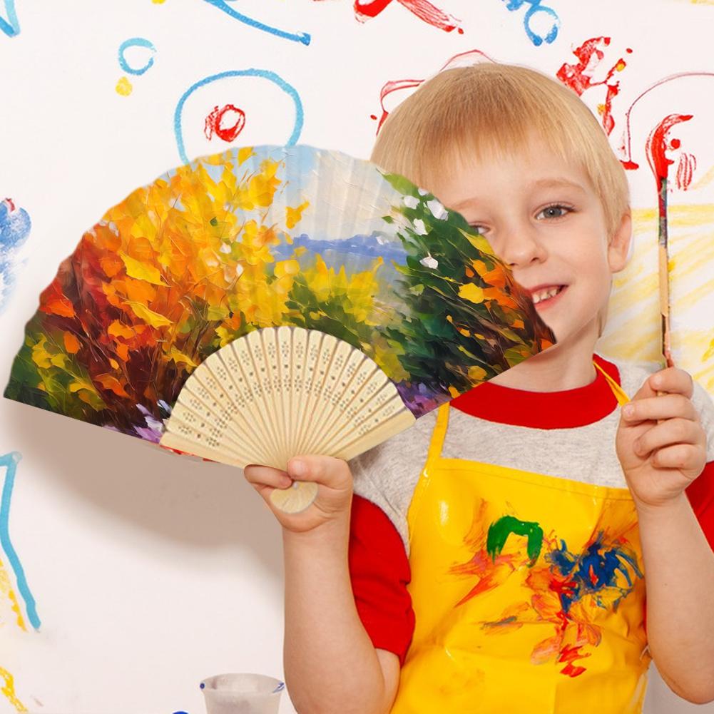 6/10/20 Pcs White Paper Hand Fan Chinese Handheld Fan Folded Fan for DIY Decoration Wedding Dancing Party Summer