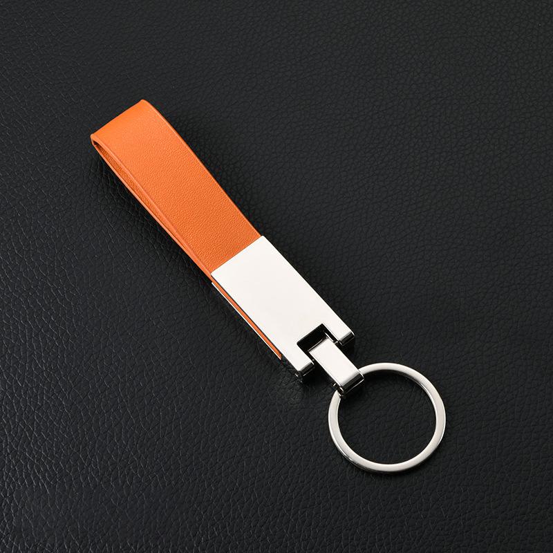 1Pc Keychain Personalized Metal Leather Key Ring Car Accessories Gift