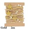 2m/5m Christmas Ribbon Decoration Pentagram Bead Chain Ribbon Christmas Tree DIY Decor Home Ornaments New Year Gift