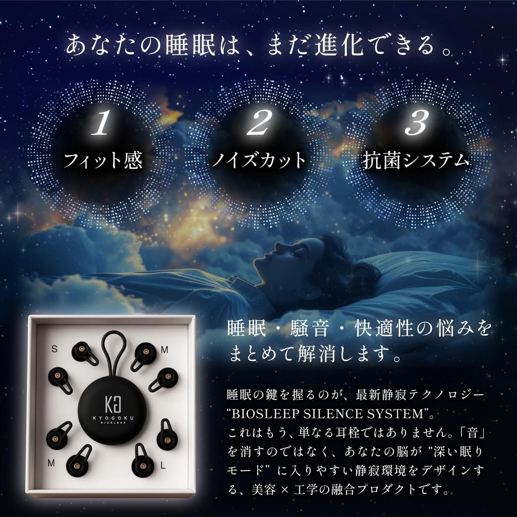 KYOGOKU BIOSLEEP Cloud Earplugs Sleep Earplugs Snoring Prevention Noise Cancellation Auto Pressure Fit Quiet Technology Dual Antibacterial System