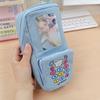 Kawaii Pencil Case Multi Layer Stationery Storage Bag Simple Denim Pencil Bag  School Supplies