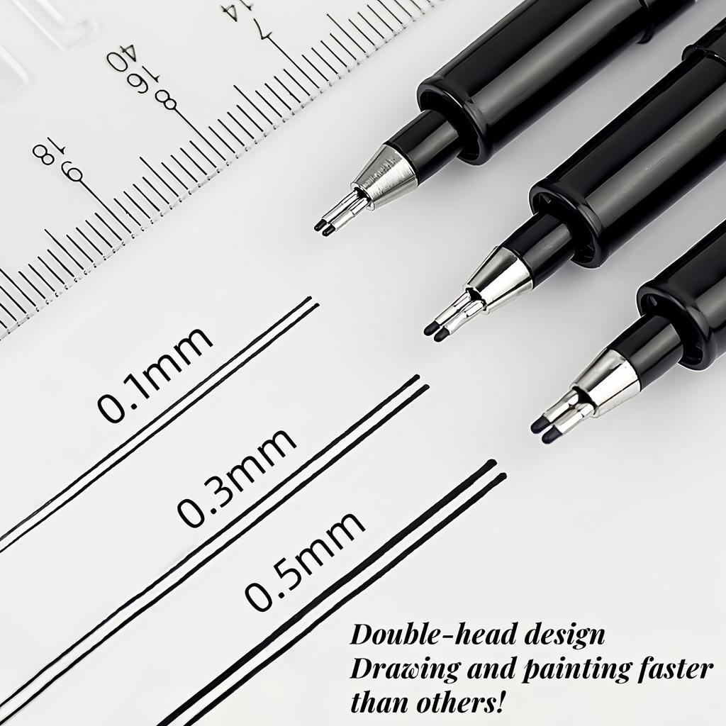 1PC Double-Line Gel Pen - With Exquisite Pen Clip, a Must-Have for Architectural Design Exams, Note-Taking & Painting
