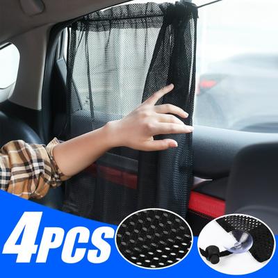 Mesh Car Curtains Summer Auto Side Window Sunshade Curtains Suction Cup Type Sunscreen Thermal Insulation Sunshade UV Protection