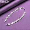 925 Sterling Silber 18 cm/19 cm/20 cm 6 mm Seitenkettenarmband