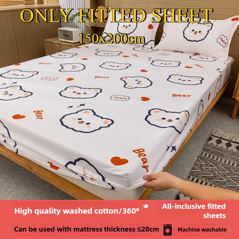 Sábana Bajera No se decolora No hace bolitas Sábana de una pieza Antideslizante Multiespecificación Ropa de Cama Cubrecama Protector