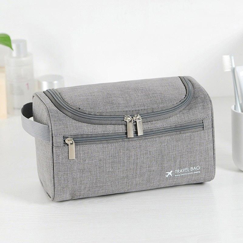 

Large Travel Cosmetic Bag Organizer Portable Outdoor Storage Bag Toiletries Bag one size серый