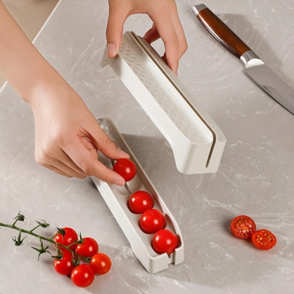 Manual Tomato Slicer Non Stick Food Grade Tomato Cutting Guide Half Cutting Plastic Fruit Cutter Machine Home Kitchen
