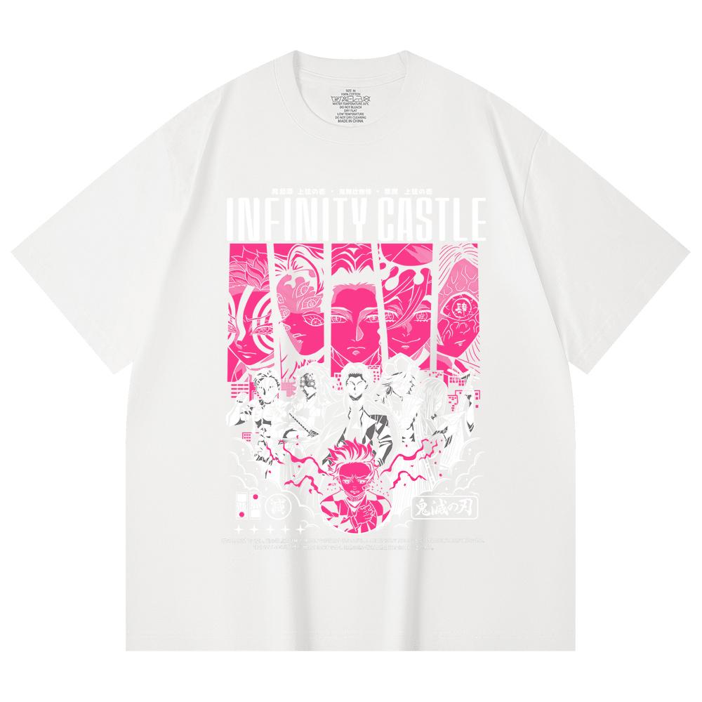 230 Gsm 100% Cotton Demon Slayer V89 Infinity Castle Print Unisex Heavy Cotton T Shirt