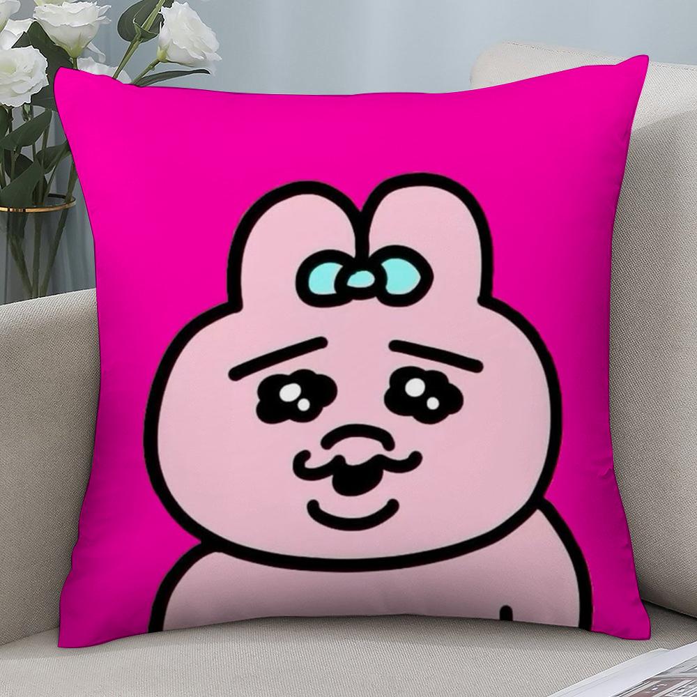 Kawaii O-Opanchu Usagi Pillow Case Short Plush Sofa Decorative Gift Home Double-sided Printing Cushion