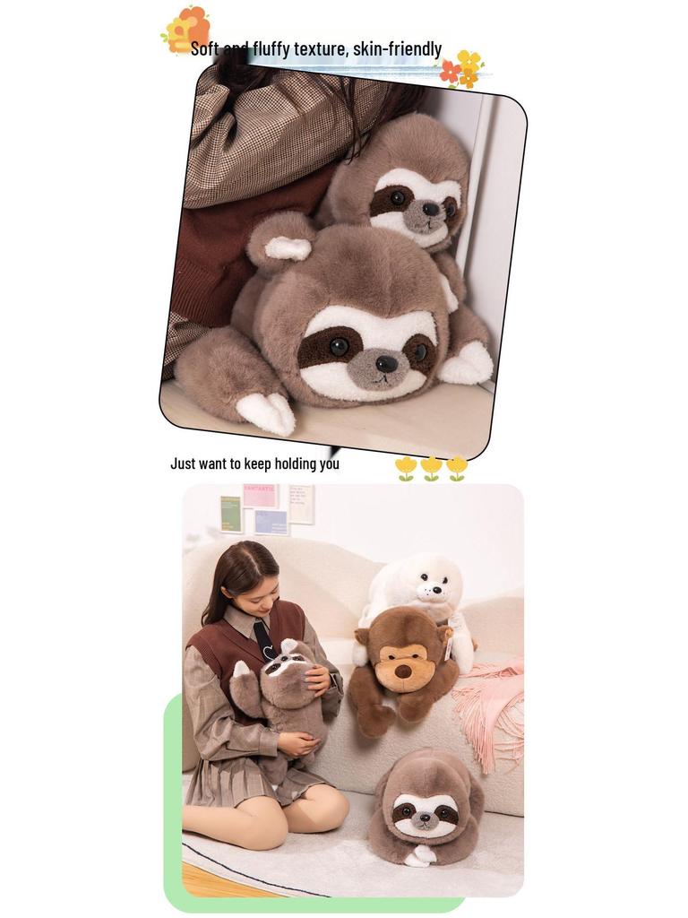 New Sloth Plush Monkey and Puppy Sleep Companion Pillow Toy Gift