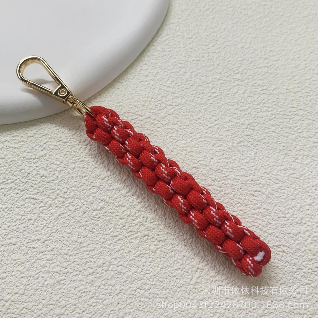 Miu family bag hanging cross-border explosive pure hand-woven pendant colorful fashionable unique shape braided rope car keychain