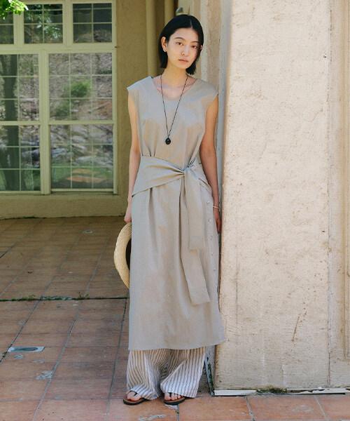 Onaenon Tie Sleeveless Dress New6Mo607