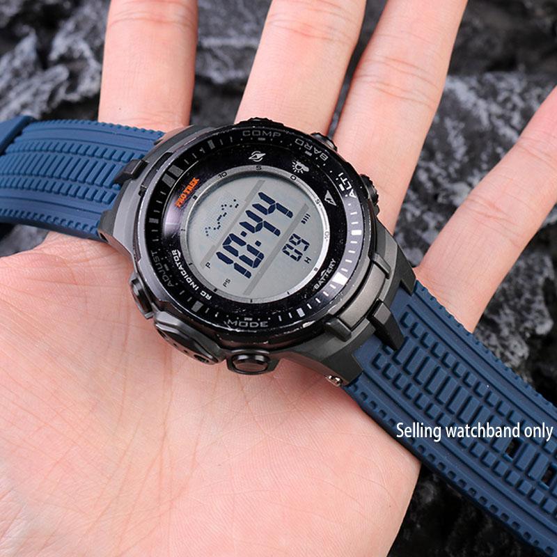 For Casio PROTREK Series PRW-3000\3100\6000\6100Y Mountaineering Silicone Watch Band Water Proof Outdoor Sports Men Accessories