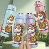 1PC Rainbow Unicorn Horse 750ml Color Plastic Sports Water Bottle Leakproof Flip Straw Lid Suitable for Sports Office Home Use