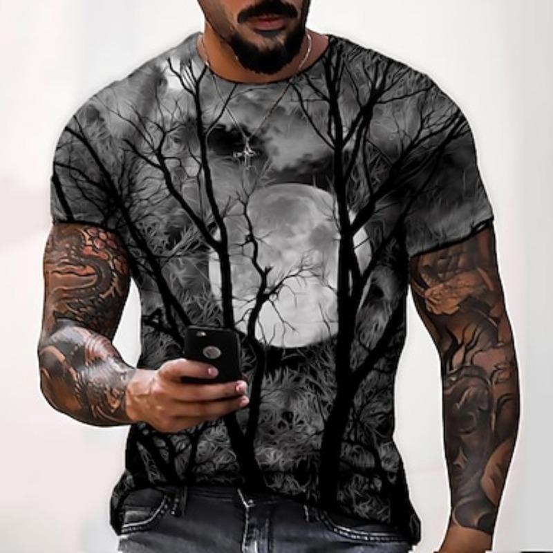 Neues Sommer-T-Shirt für Herren: Modisches, schlichtes Muster, bedrucktes Oberteil