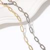 14K Gold Plated Paperclip Link Chain Oval Link Cable Bulk For DIY Jewelry Making Findings Necklace Bracelet Crafts Components