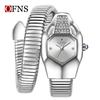 SANDA Women's Luxury Snake Head Bracelet Watch with Roman Mother-of-Pearl Dial, Diamond Accents, English Two-Hand, 30M Water Resistant.