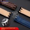 21mm For Swatch YRS Series Cow Leather Strap YRS403 412 402G Curved End Bands Watch Chain Men's Watch Band Bracelet with Tools