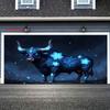 2D Plane Mysterious Blue Crystal Bull Suitable for Festival Decoration Parties Room Decoration Polyester Fiber