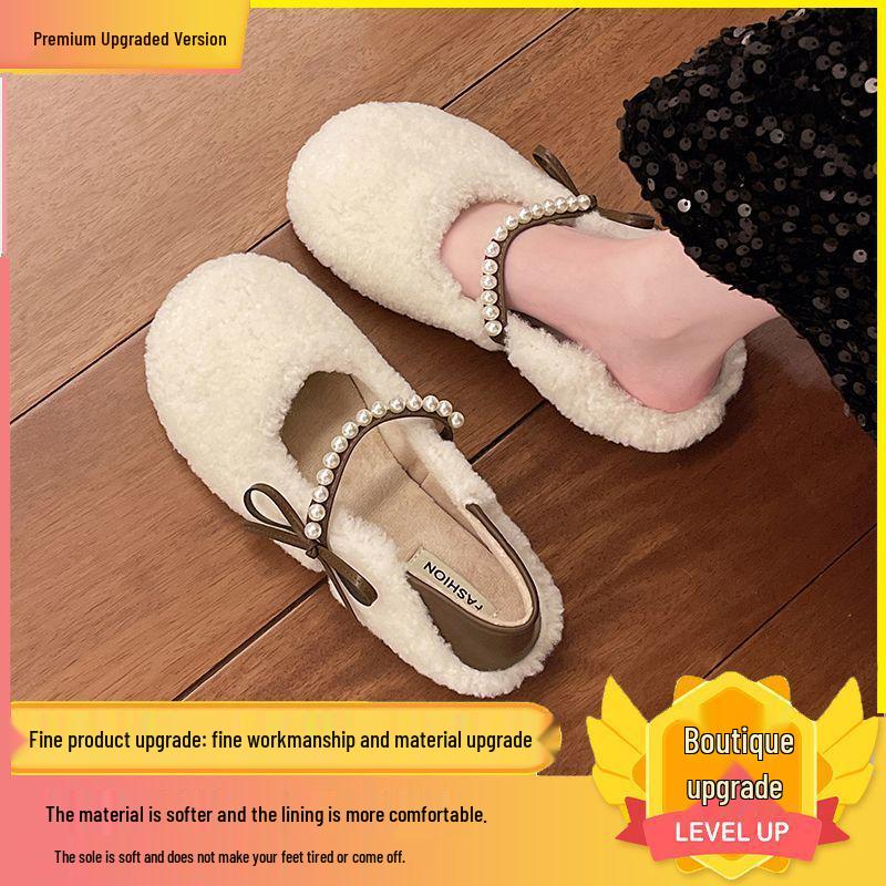 Women's Flat Furry Loafers: 2025 Slip-on Bow Moccasins - Autumn Hot Style, Cute Low-Cut