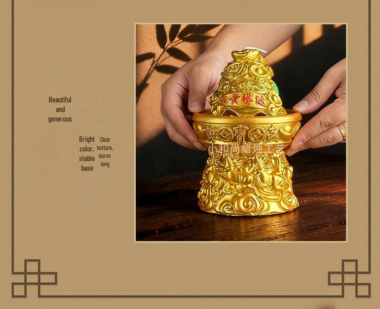 Treasure Bowl Wealth-Attracting Candle for Home and Temple