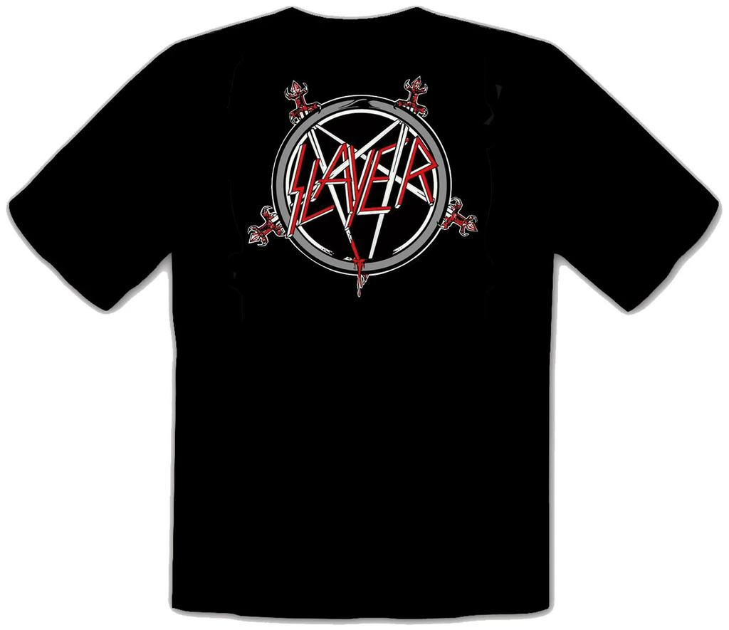 SLAYER LOGO Black PUNK ROCK MUSIC Black T-shirt -563-