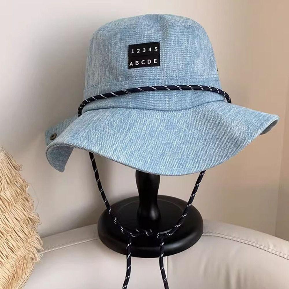 Sunscreen Denim Bucket Hat Lightweight Fisherman Hat Soft Sun Protection Basin Cap  Spring