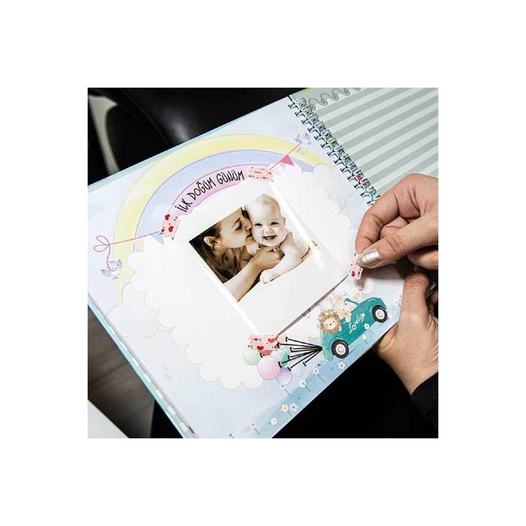 Schwangerschafts- und Mutter-Baby-Tagebuch in einer Schachtel, Erinnerungsbuch – mit Fotoklebeband und Gelstift als Geschenk