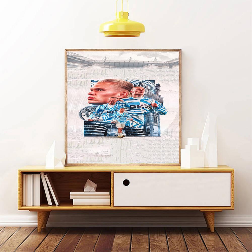Haaland 5D Diamond Painting Round Diamond Rhinestones Mosaic Diamond Embroidery Wall Paintings Rhinestones Gift Frameless