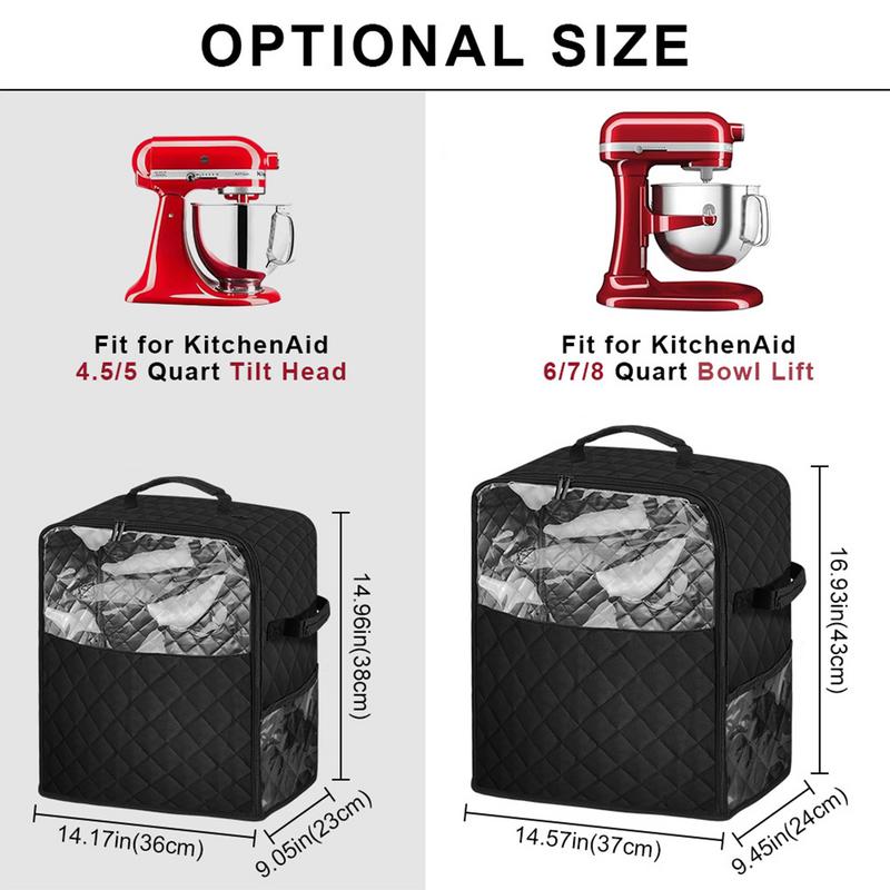 Stand Mixer Cover With Appliance Sliders Base Compatible With Mixer-Storage Bag For 6/7/8 Quart With Pockets