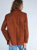 Pure Leather Suede Handmade Women's Blazer Stylish Office Formal Designer Brown