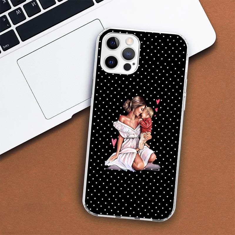 

Fashion Family Mother Mom Baby Phone Case For iPhone 11 12 13 Mini 14 15 Plus 17 Air 16 Pro Max 16E 7 8 SE 2020 Customized Print iPhone 14 Pro Max
