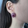 Серебряные серьги с натуральным рубином 14.72ct, фианитами (2205265)