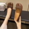 Pantofi de vară pentru femei cu fundă Tabi plate pentru degete de porc Papuci Pantofi pentru persoană leneșă Copită de cal Pantofi pentru femei cu degete despărțite Mocasini Loafers