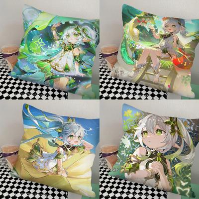 Spiel Anime Genshin Impact Nahida Kissenbezug Mode Quadratischer Kissenbezug Schlafzimmer Sofa Zimmer Ins Dekoration Freizeit Kissenbezug