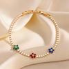Luxury Flower Tennis Bracelet for Wome Colorful Zircon Floral Charms Tennis Chain Elegant Jewelry Tarnish Free
