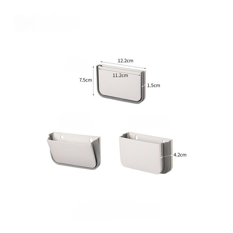 Foldable Storage Box Magnetic Wall Mounted Non Perforated Kitchen Storage Rack Household Bathroom Cosmetics Organization Rack