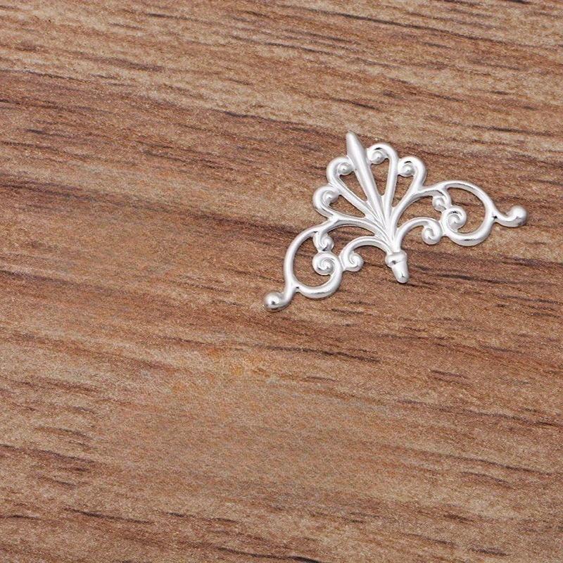 50 Pcs/Lot Brass Charms Base Parts DIY Material for Hair Jewelry Handmade Crown Jewelry Making Connectors Accessories.