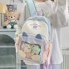 Cat Pattern Itabag Nylon Student Backpack With Clear Design And Padded Straps For Middle School Students