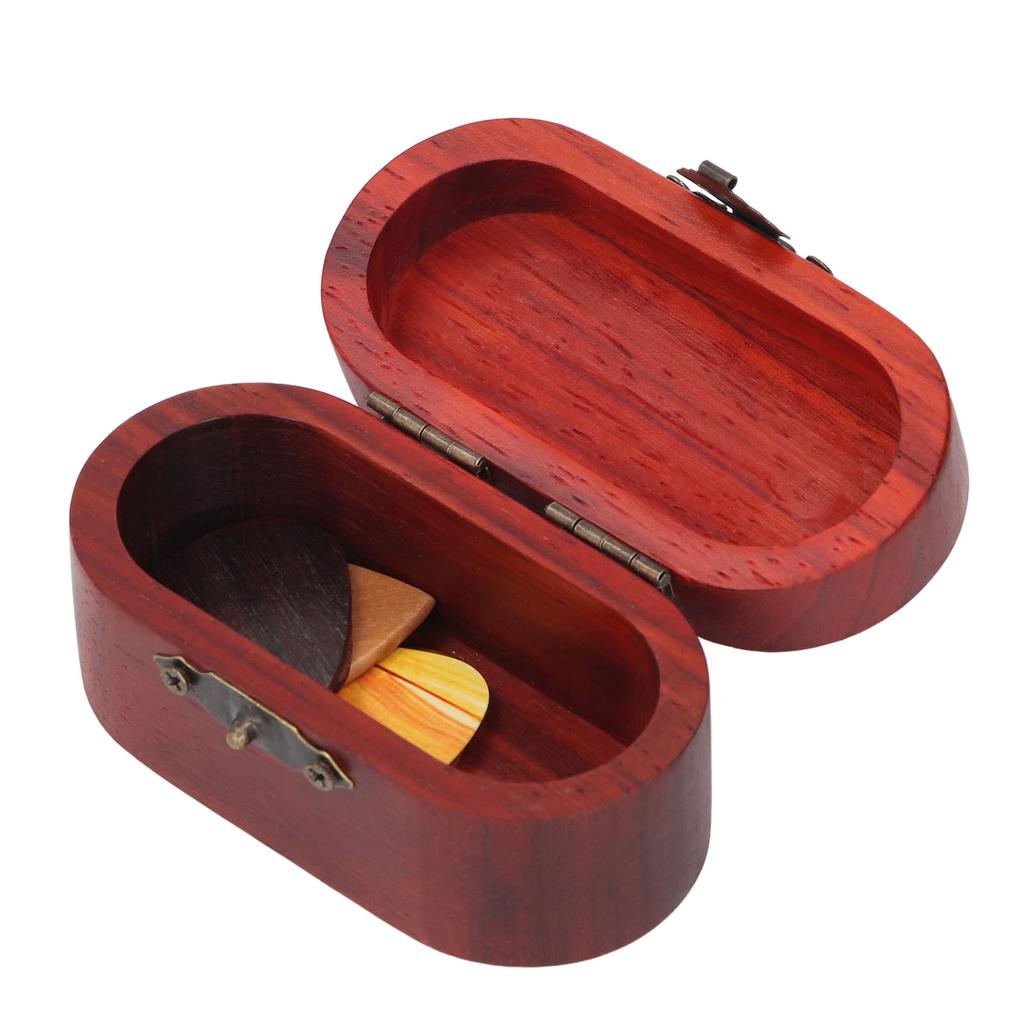 Rosewood Guitar Pick Box Set 1pc Wooden Storage Holder Mini Jewelry Organizer 5pcs Picks