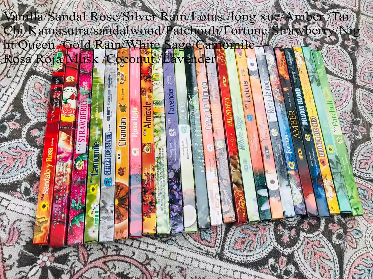 

Палочки благовоний Индийский сандал Тибетские благовония Медитация Будды Спальня Кабинет Очистить воздух Успокоить разум Ароматические палочки 20 boxes