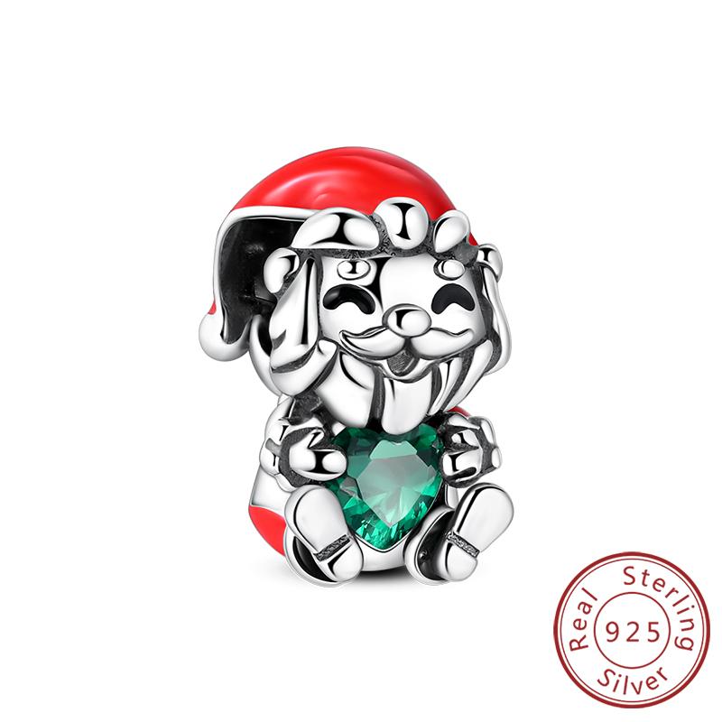 Christmas Series Charms Beads Copper Christmas Tree Snowman Elk Charm Fit Original Bracelet Pendent Women Jewelry