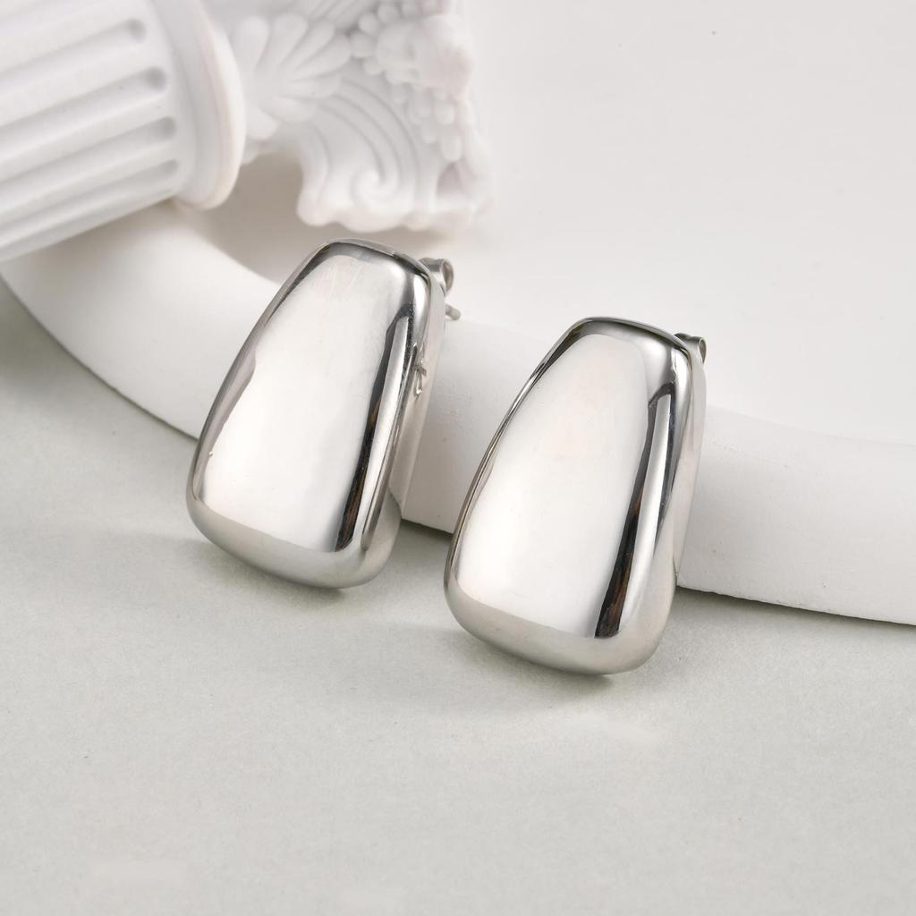 High Quality Geometric Stud Earrings for Women,Stainless Steel Smooth Square Earrings,Fashion Jewelry Mother's Day Gift