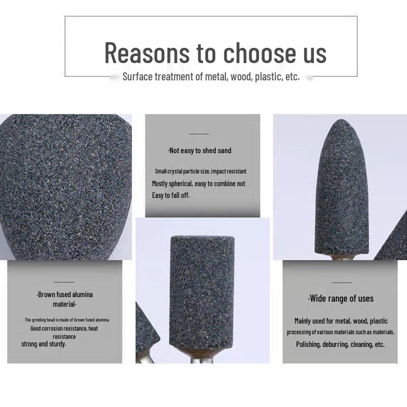 Schleifscheibenkopf für Bohrmaschine mit Griff – Zylindrisch & Konisch, 6mm Schaft, Schleifstein