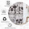 Skull Gothic Skeleton Shower Curtain, Goth Black Floral Rose Decor For Bathroom, Halloween Artistic Waterproof Washable