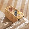 Bamboo Sofa Arm Tray, Foldable, Non-Slip Base, for Snacks Phones Drinks