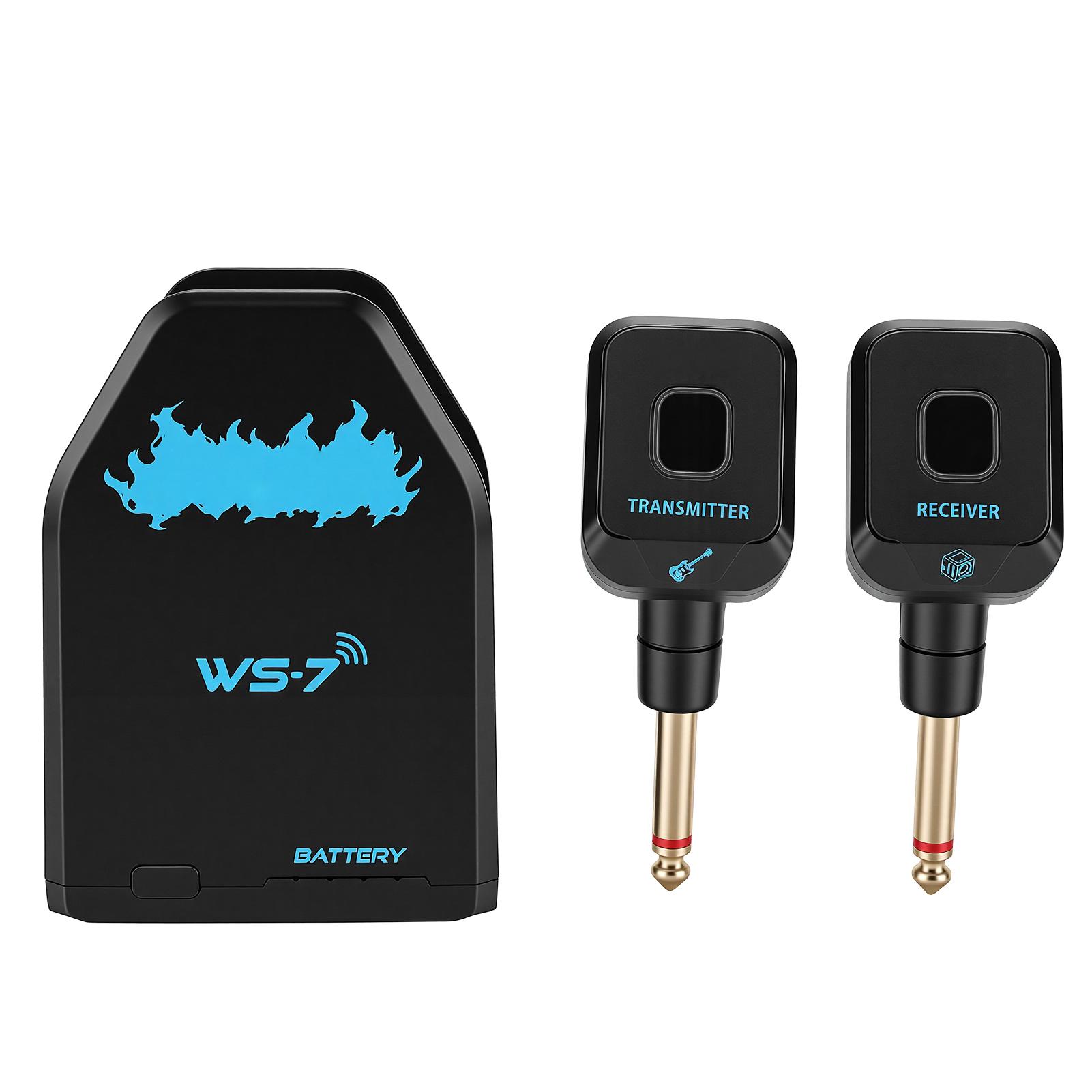 Système de Guitare Sans Fil 2.4GHz Émetteur Récepteur de Guitare Sans Fil avec Boîte de Chargement pour Guitares Électriques