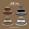 Women's Straw Hat Woven Sunshade Beach Hat Summer Hollow Breathable Bucket Hat Beach Sunshade Hat