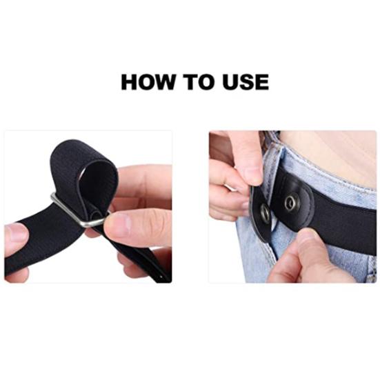 2Pcs/Set Stretch Belt Elastic Unisex One Size Stylish Simple Buckle-Free Belt for Girl