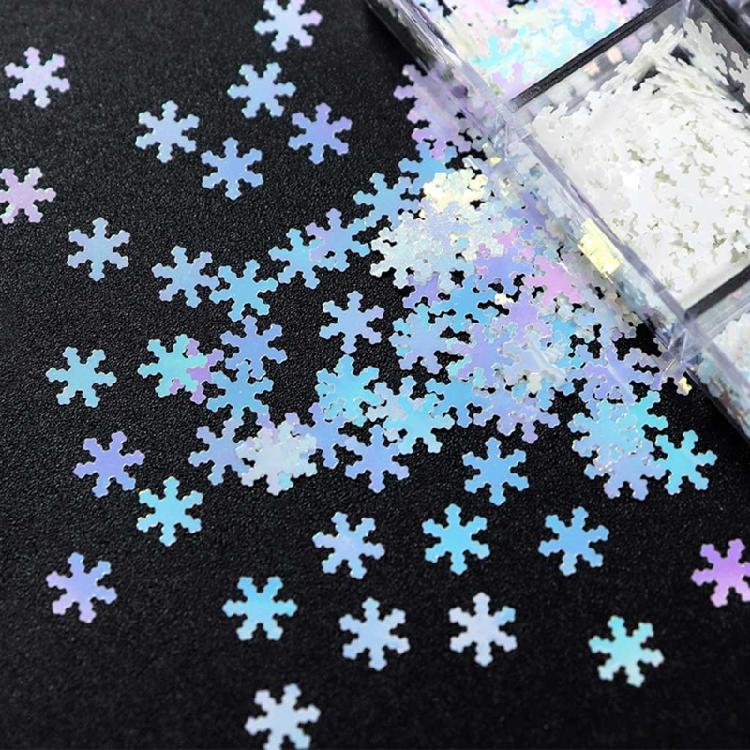 Christmas Glitter Nail Snowflakes Sequins Nail Art Decals Manicure Charms Decor